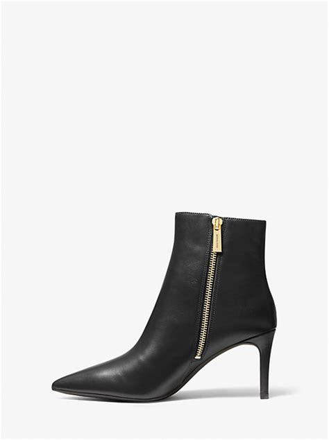 michael kors alina 2 boots|Alina Flex Leather and Logo Ankle Boot .